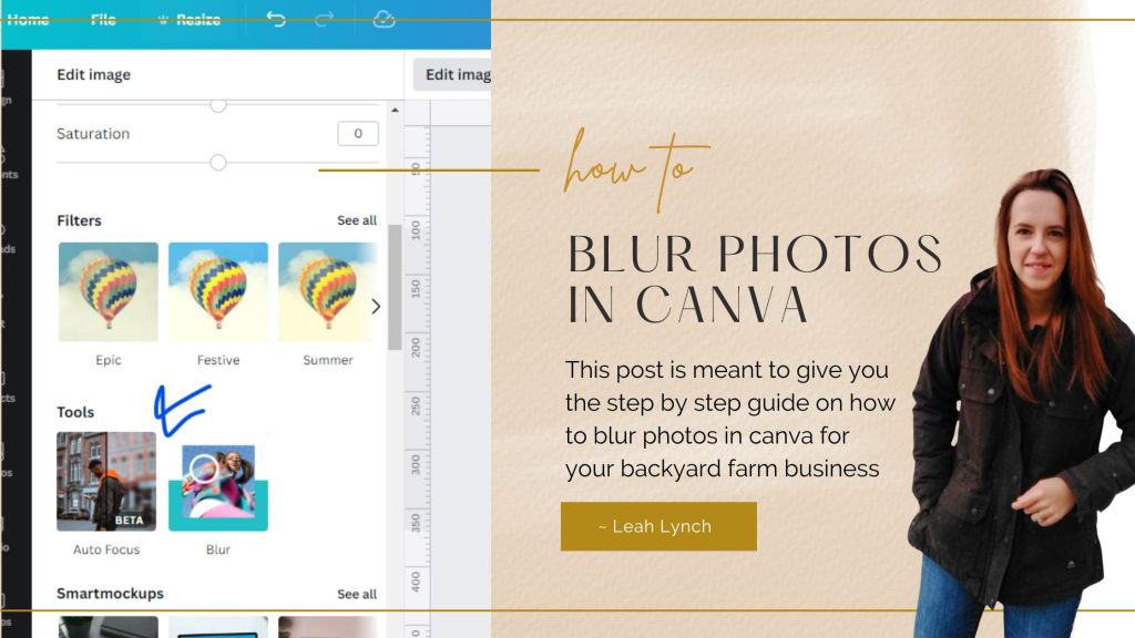 how to blur in canva header image