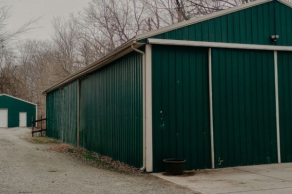 a green poll barn